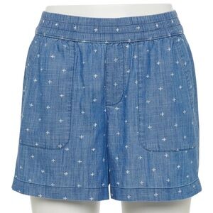 Blue Plus Size Dot Print Shorts